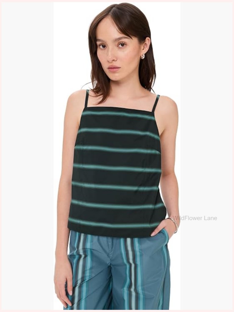 Women's Maisie Tank Top - Square Neck, Low Back With Ties